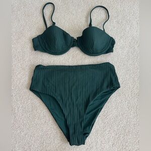 Onia Dark Green Bikini Set